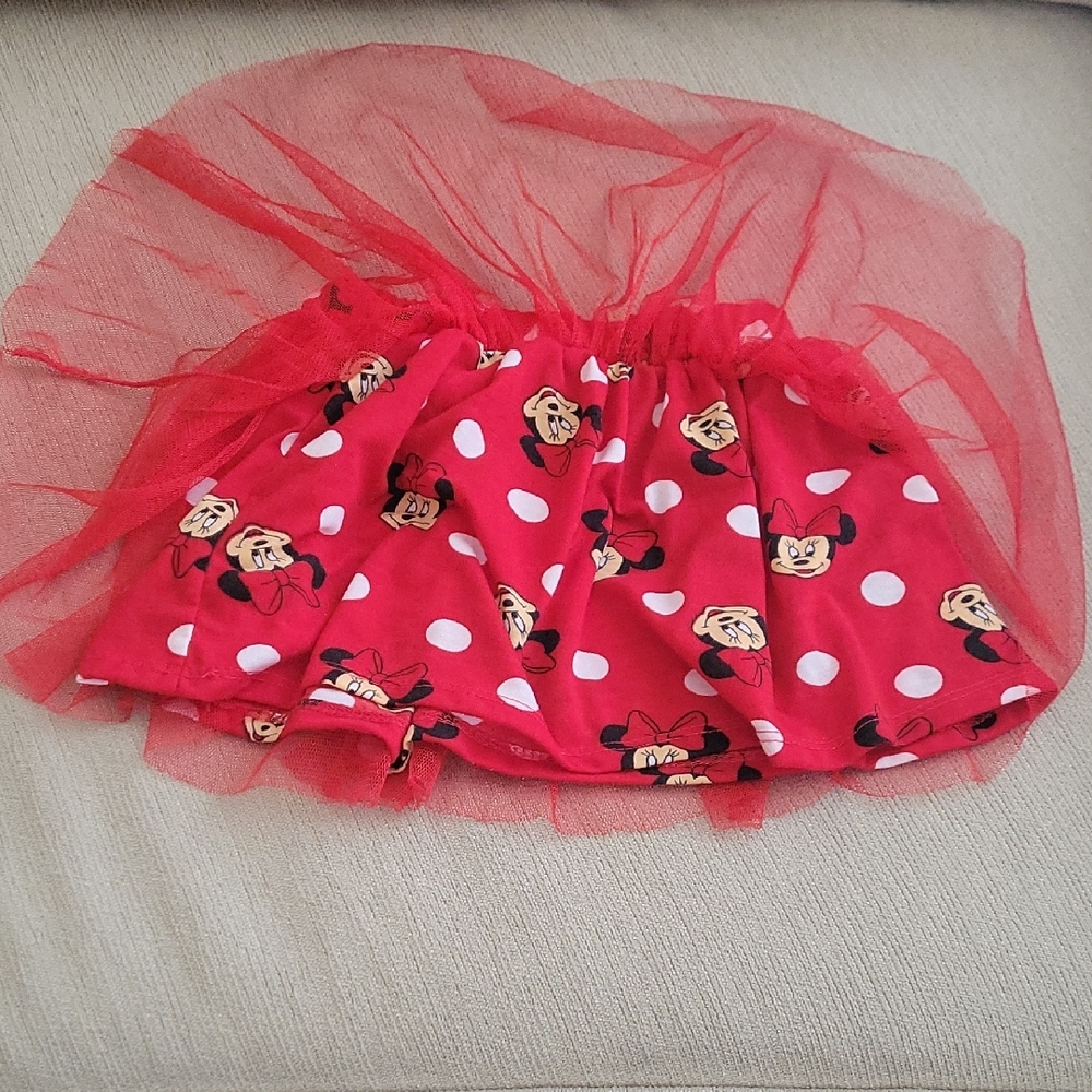 Red Tulle Skirt with Cartoon Print - Picture 2 of 3